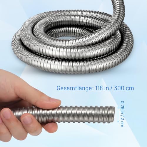 GALPADA Kabelschutzschlauch 20mm Flexibles Edelstahl Rohr 3 metre