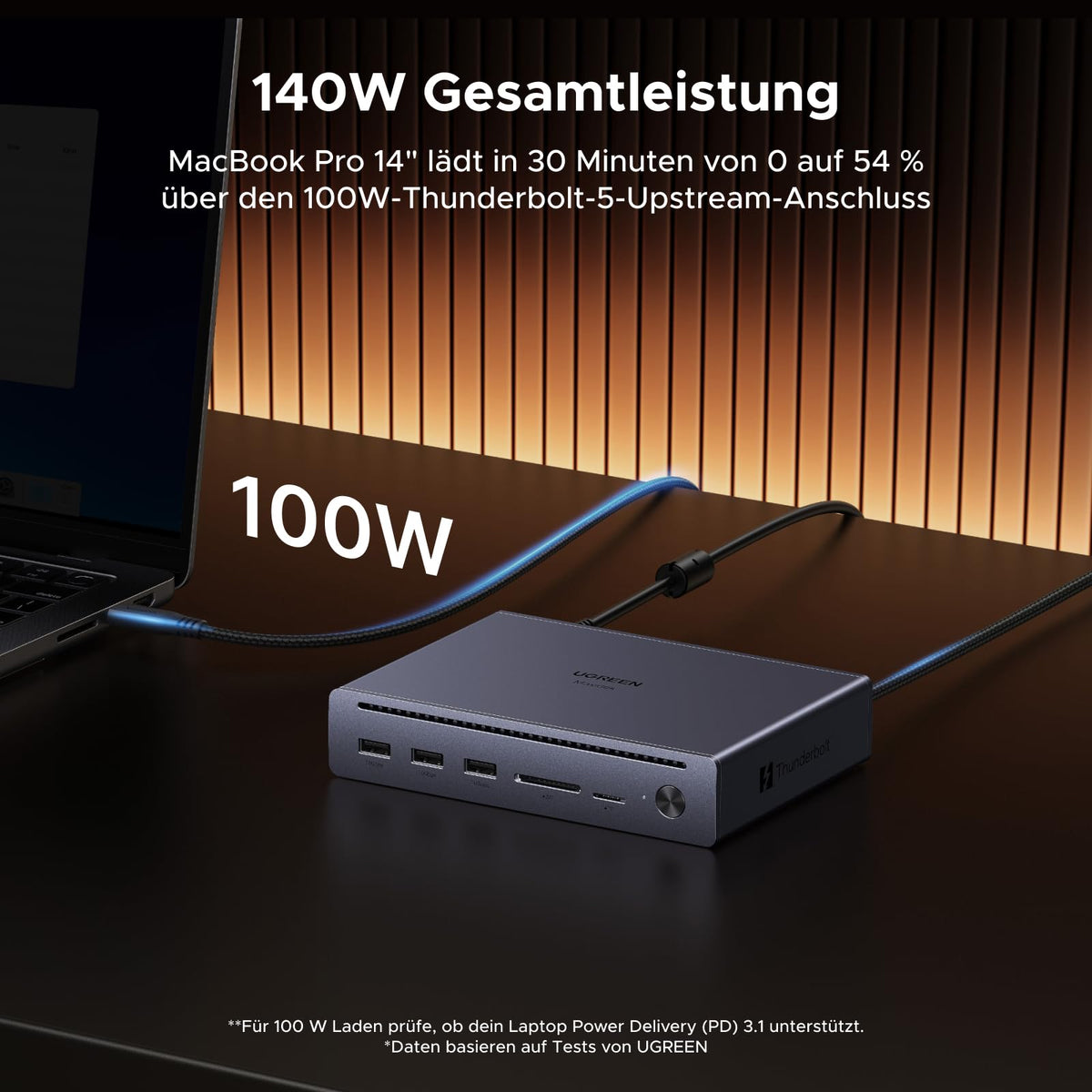 UGREEN Maxidok Thunderbolt 5 Dock 6K@60Hz/4K@120Hz für TBT5/4-Laptop