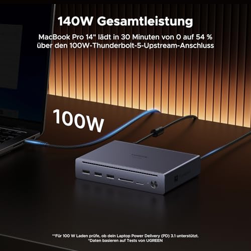 UGREEN Maxidok Thunderbolt 5 Dock 6K@60Hz/4K@120Hz für TBT5/4-Laptop