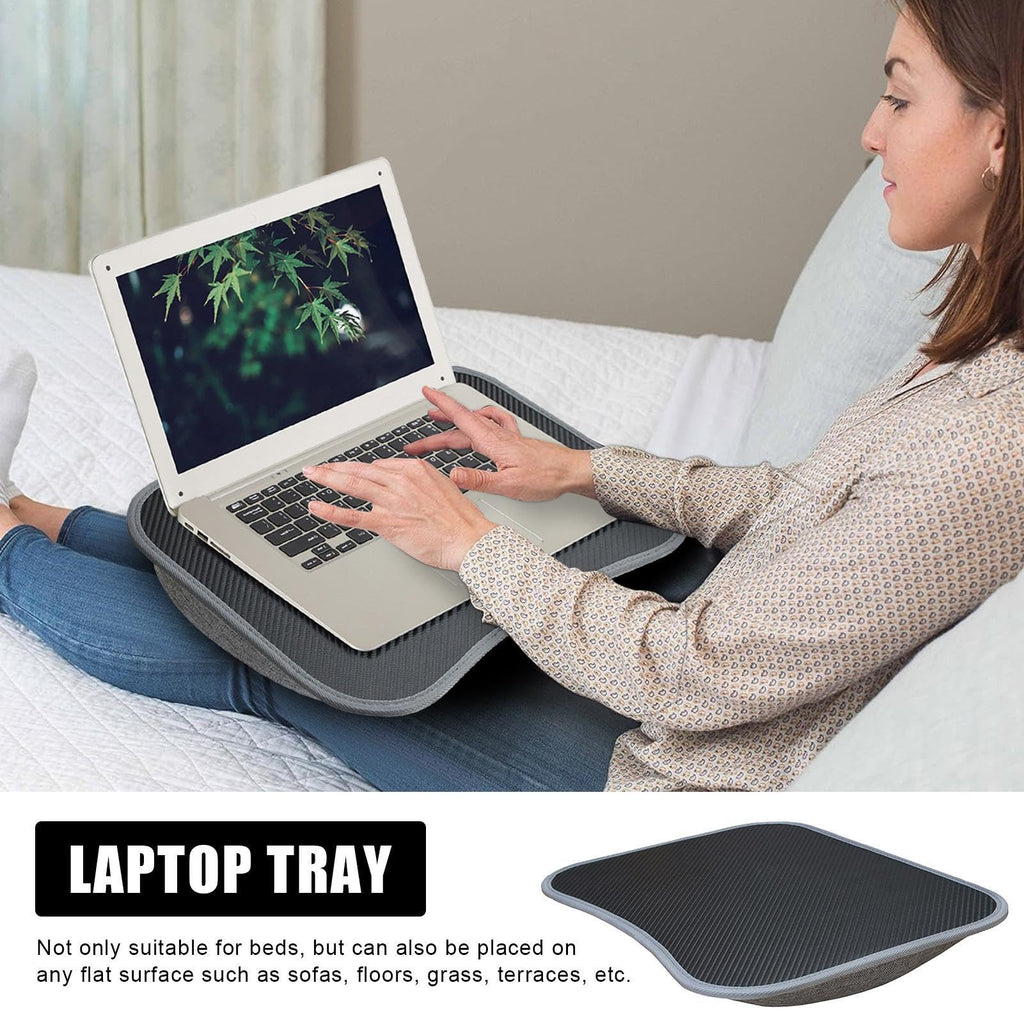 Laptopkissen Knietablett, Laptopkissen, Laptop Unterlage Schoß Kissen bis zu 13 Zoll, Laptop Ständer mit Kissen, Tragbare Kissentablett Knietablett für Bequeme Arbeit im Bett oder auf dem Sofa