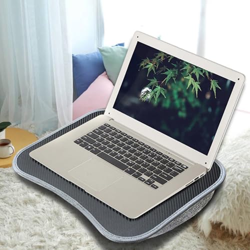 Laptopkissen Knietablett, Laptopkissen, Laptop Unterlage Schoß Kissen bis zu 13 Zoll, Laptop Ständer mit Kissen, Tragbare Kissentablett Knietablett für Bequeme Arbeit im Bett oder auf dem Sofa