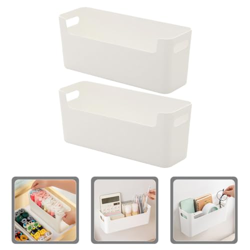 2 Stück Schul Organizer Kasten Pp Weiß mit Griffen