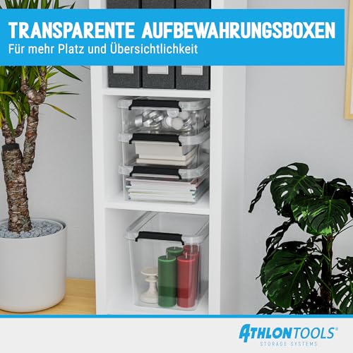 ATHLON TOOLS 4er Set 20l Aufbewahrungsboxen mit Deckel BPA-frei