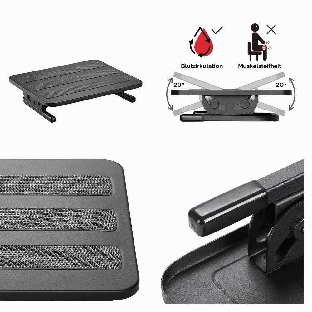Maclean MC-831 Ergonomische Fußstütze Fußauflage stufenlos einstellbarer Neigungswinkel 380x300mm