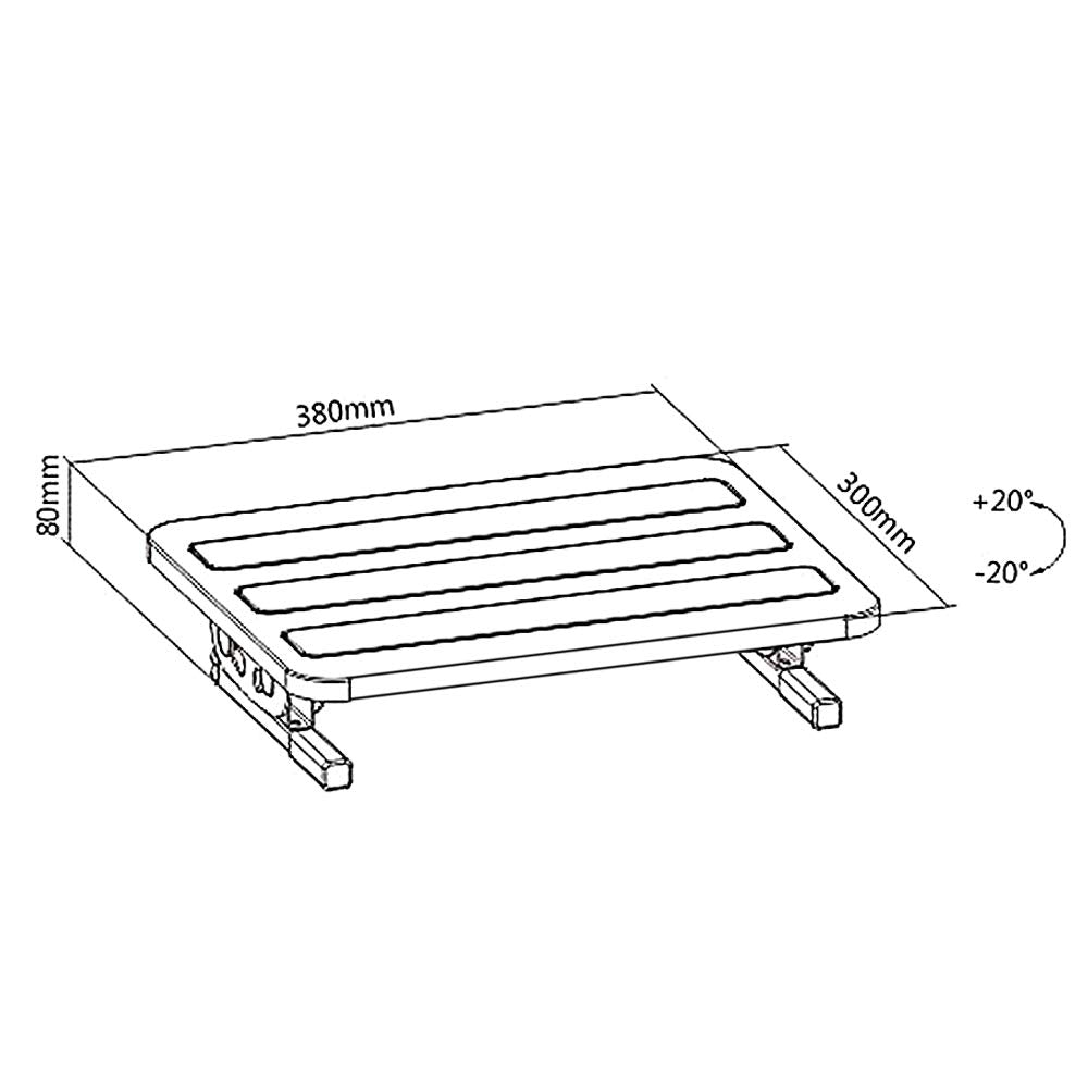 Maclean MC-831 Ergonomische Fußstütze Fußauflage stufenlos einstellbarer Neigungswinkel 380x300mm