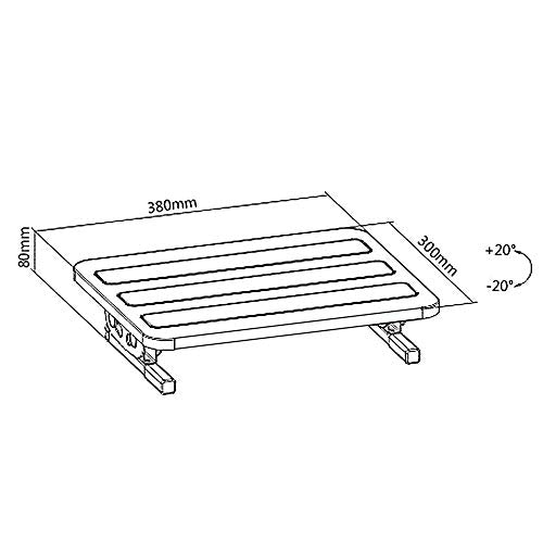 Maclean MC-831 Ergonomische Fußstütze Fußauflage stufenlos einstellbarer Neigungswinkel 380x300mm