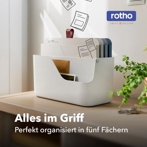 Rotho MyPaper Dokumentenablage, Schreibtisch-Organizer, Dokumentenhalter, Briefablage, Postfach, Papierfach, Weiss/Rot