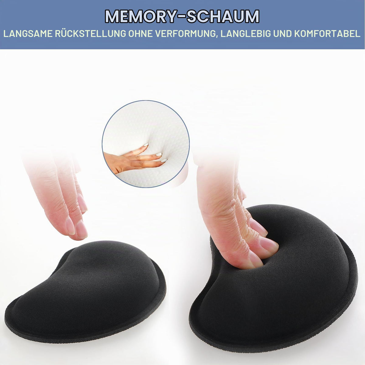 2 Stk Handballenauflage,Maus-Handgelenkauflage,Ergonomisches Mousepad,Mouse Wrist Rest,Rutschfest Handauflage Maus mit Memory-Schaum,zurentlastung Handgelenks,Gelkissen Mousepad für Büro Schule Zuhau