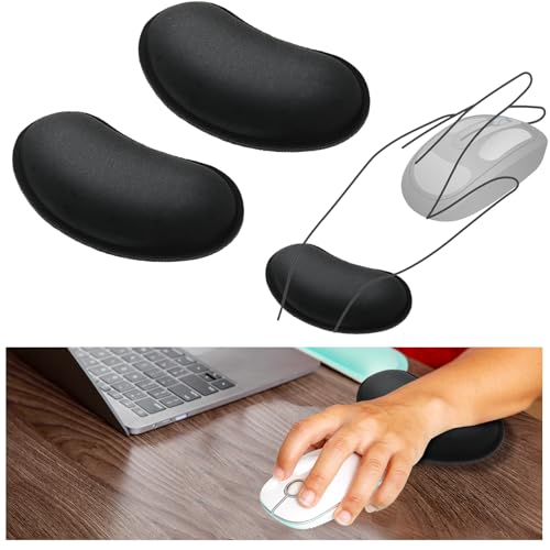 2 Stk Handballenauflage,Maus-Handgelenkauflage,Ergonomisches Mousepad,Mouse Wrist Rest,Rutschfest Handauflage Maus mit Memory-Schaum,zurentlastung Handgelenks,Gelkissen Mousepad für Büro Schule Zuhau