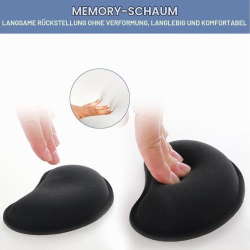 2 Stk Handballenauflage,Maus-Handgelenkauflage,Ergonomisches Mousepad,Mouse Wrist Rest,Rutschfest Handauflage Maus mit Memory-Schaum,zurentlastung Handgelenks,Gelkissen Mousepad für Büro Schule Zuhau