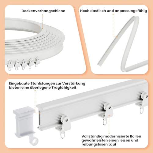JILRON Raumteiler Vorhang Mit Schienen, 100% Vollschutz - Einzigartiges Akkordeon-Design, Saubere Optik für Schlafzimmer, Abstellraum (Cremefarben-H213 x B254 cm) 1er-Pack