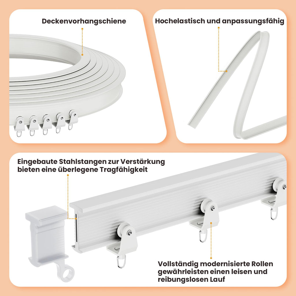 JILRON Raumteiler Vorhang Mit Schienen, 100% Vollschutz - Einzigartiges Akkordeon-Design, Saubere Optik für Schlafzimmer, Abstellraum (Cremefarben-H213 x B254 cm) 1er-Pack