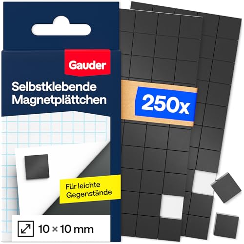 GAUDER Magnete zum Kleben, Magnetplättchen (10x10x2mm - 250 STK)