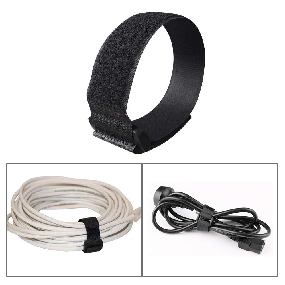 30 Stück 20 cm Schwarz Kabelbänder, Nylon Klett-Kabelbinder