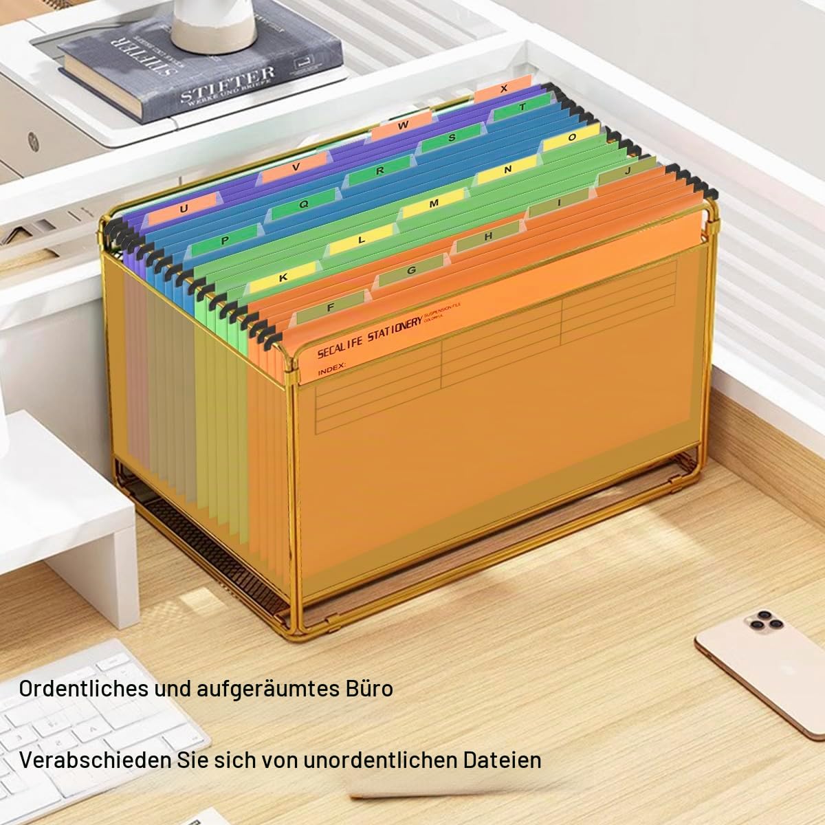 A4 Hängemappen 24 Stück für Aktenschränke,Polypropylen für Hängemappe mit Tabs und Karteneinsätzen und löschbarem Stift für Büro, Schule, Schreibtisch,Hängemappe,Sortiermappe