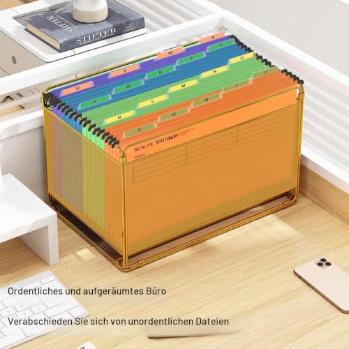 A4 Hängemappen 24 Stück für Aktenschränke,Polypropylen für Hängemappe mit Tabs und Karteneinsätzen und löschbarem Stift für Büro, Schule, Schreibtisch,Hängemappe,Sortiermappe