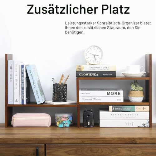 Kongming Schreibtisch Regal, Bücherregal Klein, Holz, Weiß