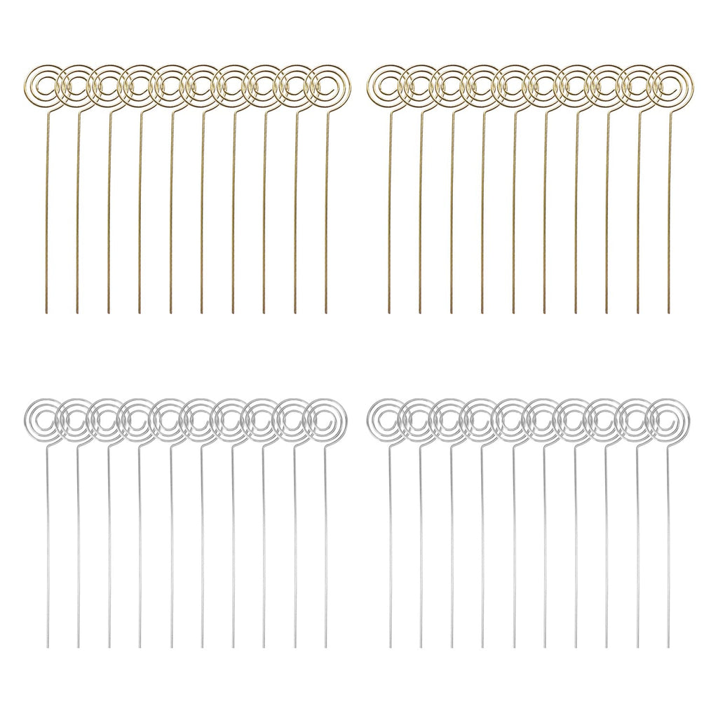 Woohome 40 Stück Metall Fotohalter Runden Tier Metalldrähte Memo Clip Tischnummer Clip Foto Stand, DIY Handwerk Halter aus Metall für Karte Memo Hochzeit Dekoration