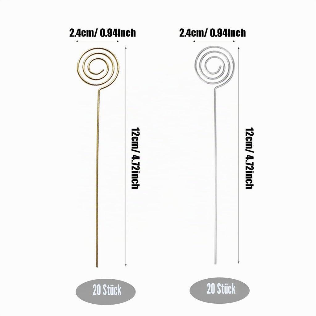 Woohome 40 Stück Metall Fotohalter Runden Tier Metalldrähte Memo Clip Tischnummer Clip Foto Stand, DIY Handwerk Halter aus Metall für Karte Memo Hochzeit Dekoration