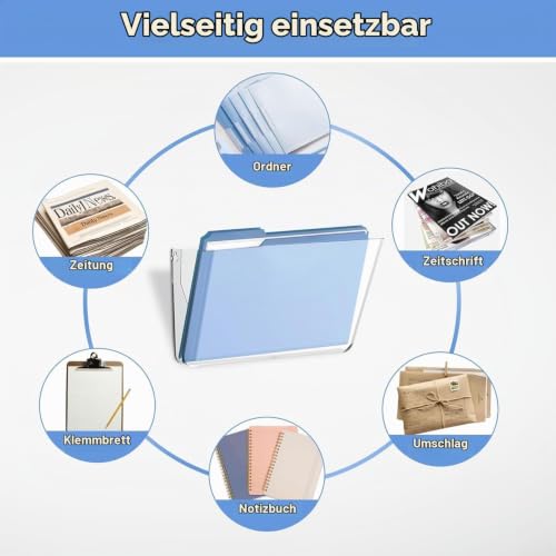 SUPEASY Wandorganiser Acryl, Hängeordner Dokumentenhalter, Zeitschriftenhalter Wand für Post, Ordner & Büro – 3er Pack