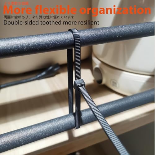 kabelbinder set in verschiedenen Größen (400 Stück)20+30+35+45cm, beidseitig gezahnt, 45kg Zugfestigkeit stark duty Kabelschnäure aus strapazierfährem Nylon, geeignet für Innen und Außenbereich