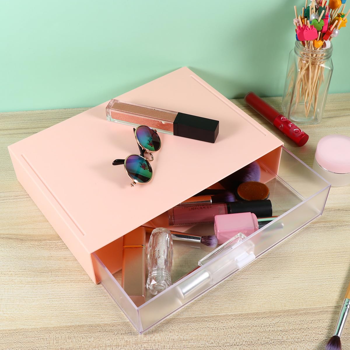 ifundom Schubladen Organizer Satz aus Abs mit Schubladenartigem Design Leichter Büroaufbewahrungsbox für Schreibtisch und Schlafzimmer zur Organisation