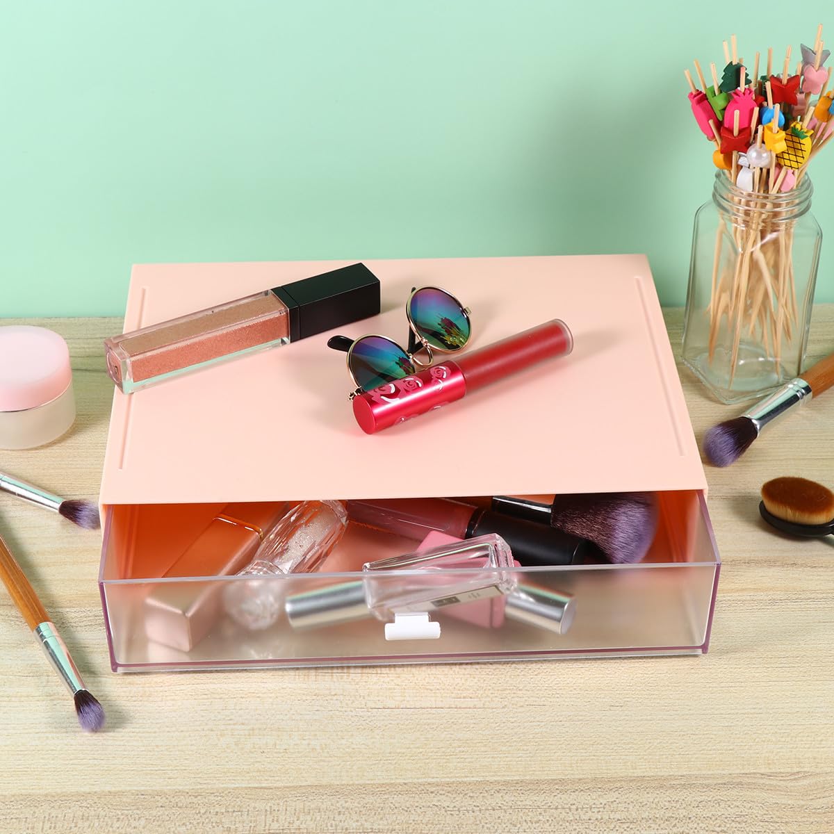 ifundom Schubladen Organizer Satz aus Abs mit Schubladenartigem Design Leichter Büroaufbewahrungsbox für Schreibtisch und Schlafzimmer zur Organisation