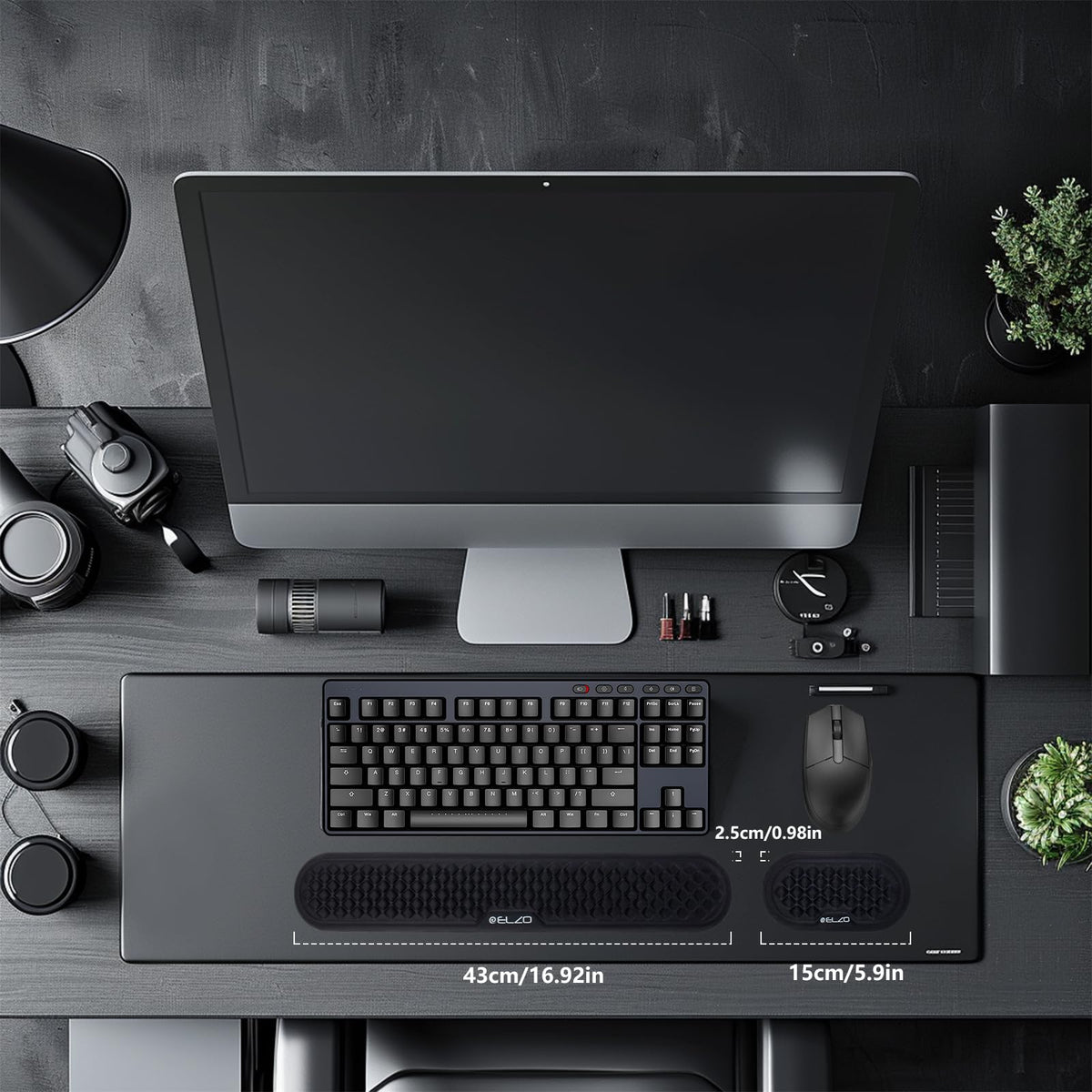 ELZO Handgelenkauflage für Tastatur und Maus, Ergonomisches Wrist Rest Memory Foam Handgelenkstützen Set, für Büro, Computer, Laptop, rutschfeste und Anti-Sehnenscheidenprobleme, komfortables Tippen