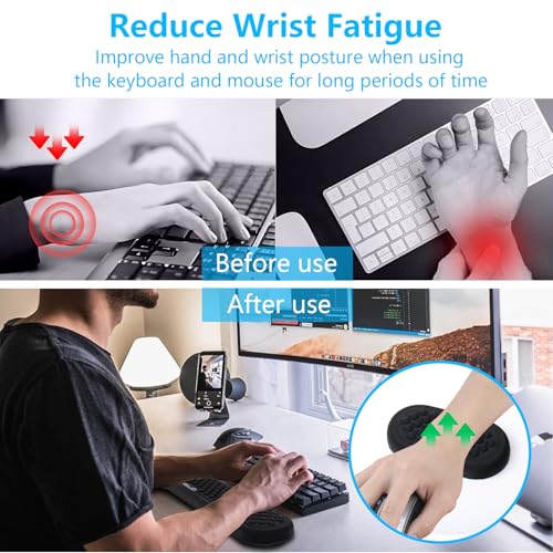 ELZO Handgelenkauflage für Tastatur und Maus, Ergonomisches Wrist Rest Memory Foam Handgelenkstützen Set, für Büro, Computer, Laptop, rutschfeste und Anti-Sehnenscheidenprobleme, komfortables Tippen