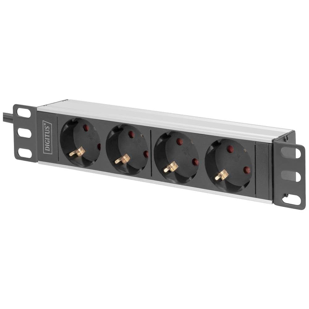 DIGITUS Steckdosenleiste – 4X Schutzkontaktstecker – 10 Zoll 1 HE