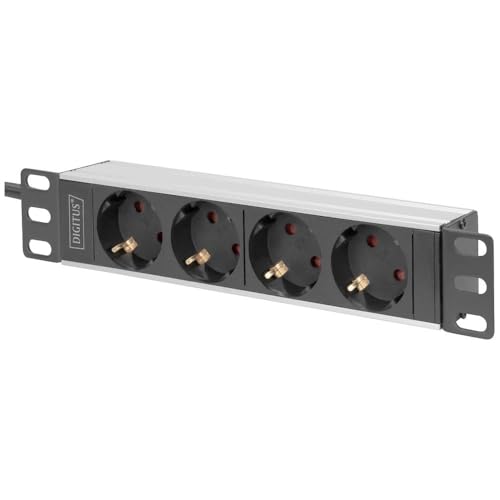 DIGITUS Steckdosenleiste – 4X Schutzkontaktstecker – 10 Zoll 1 HE