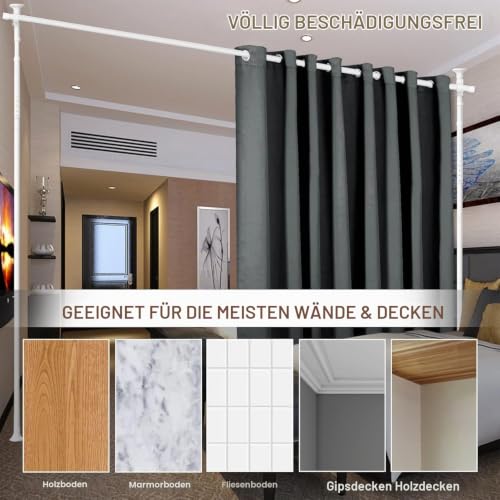 Raumteiler Ohne Bohren,Verstellbar 122-310cm (H) 71-178cm (B)