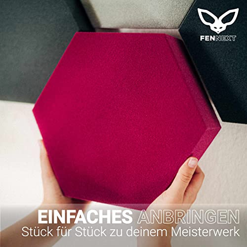 Schallabsorber Akustikpaneele [8 Stk.] für spürbar reduzierte Geräusche I Modernes Akustikbild aus Hexagon Akustikplatten I Unbedenkliche Wand Paneele hergestellt in der EU I 3D Panels
