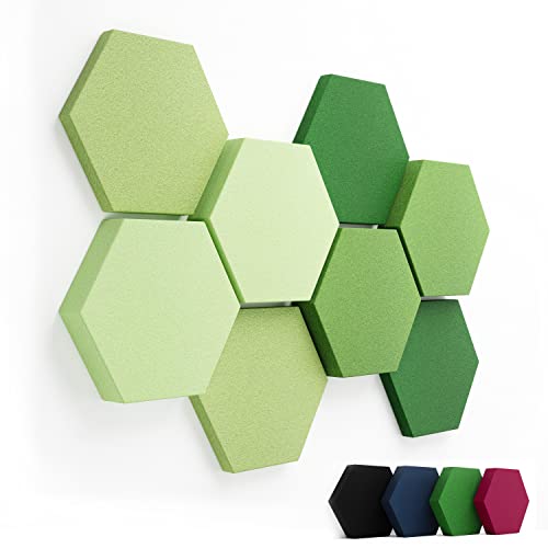 Schallabsorber Akustikpaneele [8 Stk.] für spürbar reduzierte Geräusche I Modernes Akustikbild aus Hexagon Akustikplatten I Unbedenkliche Wand Paneele hergestellt in der EU I 3D Panels