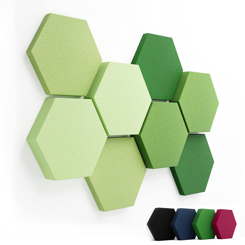 Schallabsorber Akustikpaneele [8 Stk.] für spürbar reduzierte Geräusche I Modernes Akustikbild aus Hexagon Akustikplatten I Unbedenkliche Wand Paneele hergestellt in der EU I 3D Panels