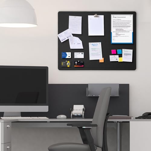 Lightomorrow Pinnwand, 60 x 45 cm Filztafel - Dekorative Pinnwand Korktafel Alternative für Wand, Faltbar Selbstklebend Vision Board Gebetstafel mit 20 Pinnnadeln - Schwarz