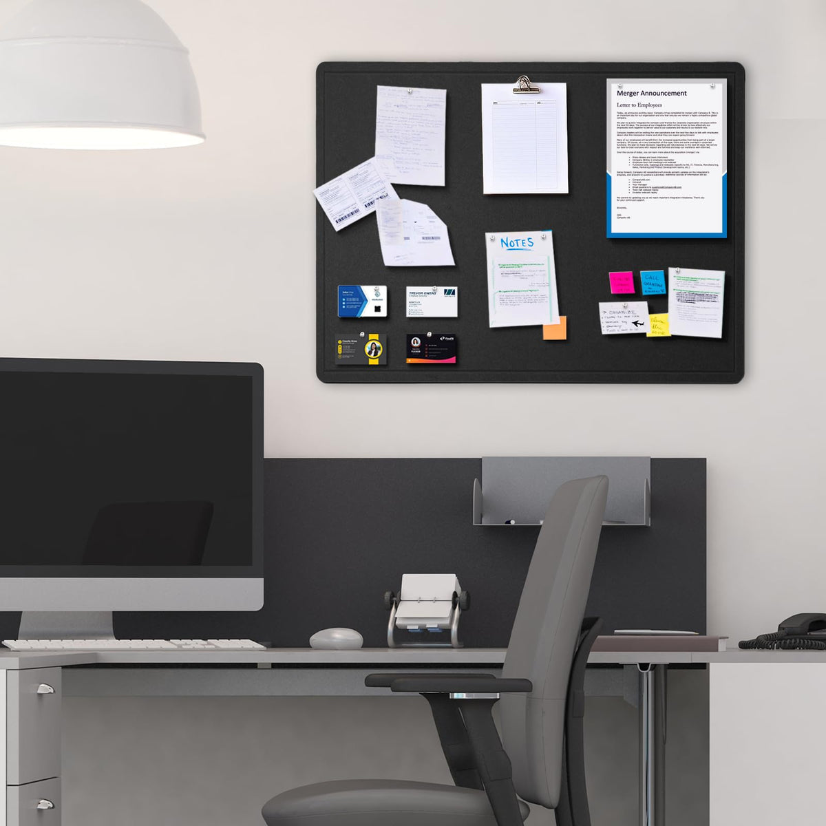 Lightomorrow Pinnwand, 60 x 45 cm Filztafel - Dekorative Pinnwand Korktafel Alternative für Wand, Faltbar Selbstklebend Vision Board Gebetstafel mit 20 Pinnnadeln - Schwarz