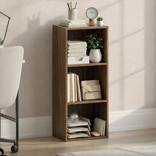 Vida Designs Oxford Bücherregal mit 3 Ebenen, würfelförmig, Walnuss, Holz-Regaleinheit für Büro, Wohnzimmermöbel
