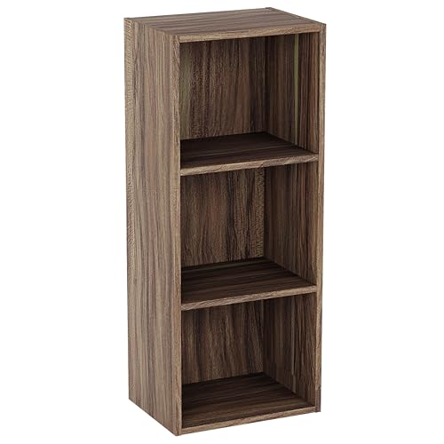 Vida Designs Oxford Bücherregal mit 3 Ebenen, würfelförmig, Walnuss, Holz-Regaleinheit für Büro, Wohnzimmermöbel