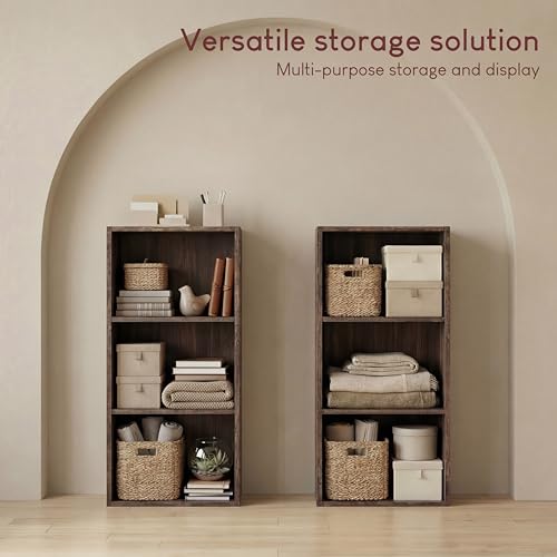 Vida Designs Oxford Bücherregal mit 3 Ebenen, würfelförmig, Walnuss, Holz-Regaleinheit für Büro, Wohnzimmermöbel