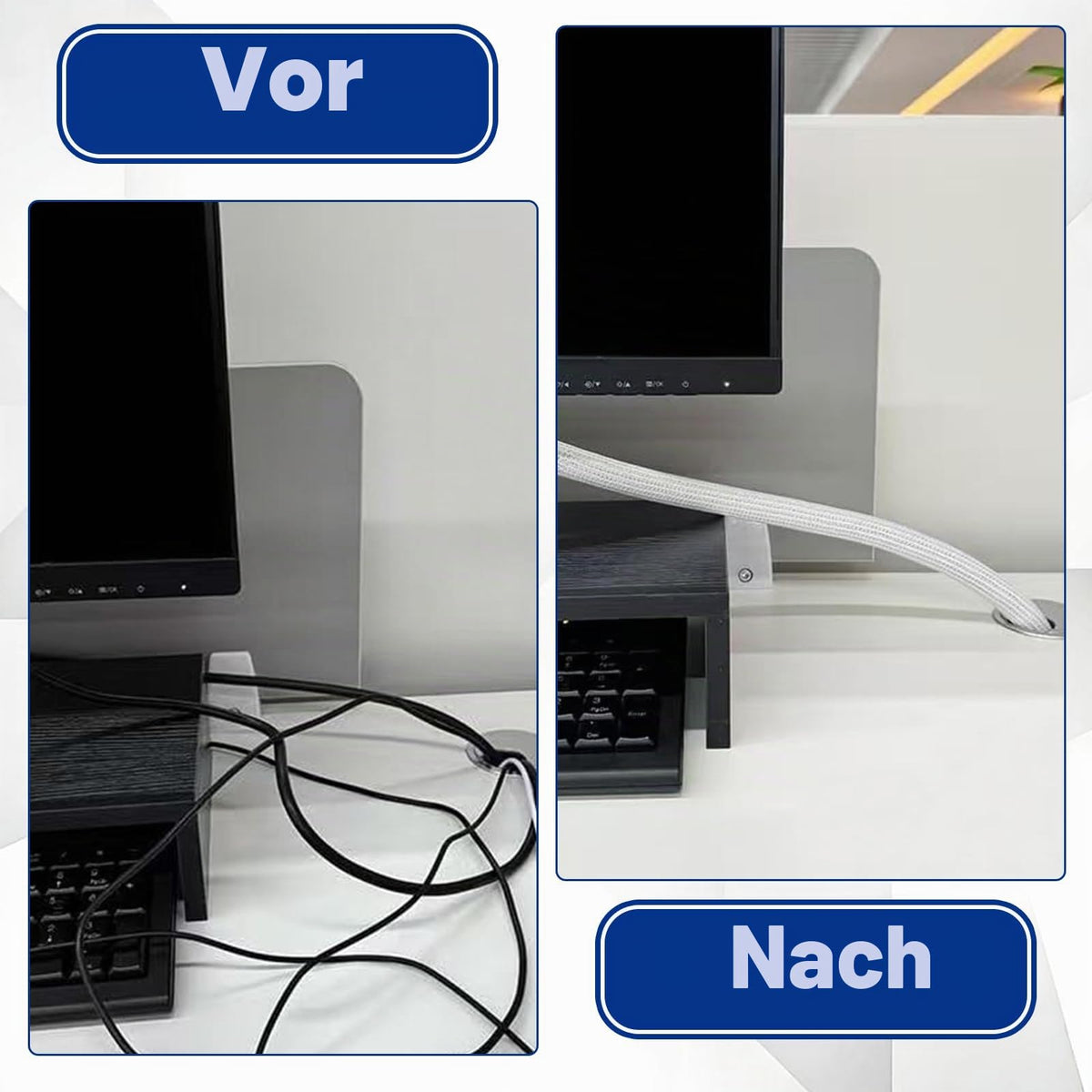 5 m Kabelschlauch Selbstschließend, Weiß 5-10 mm Kabel Flexibel, mit Schere