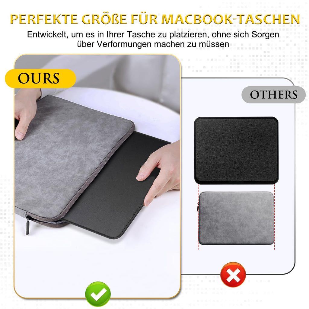 JIKIOU Mauspad 3er-Pack, mit genähter Kanten, 260 x 210 x 3 mm, schwarz