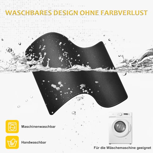 JIKIOU Mauspad 3er-Pack, mit genähter Kanten, 260 x 210 x 3 mm, schwarz