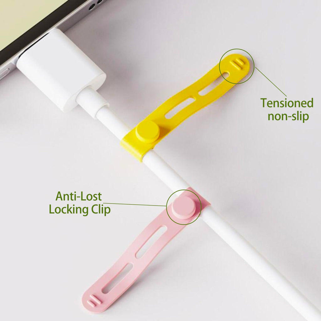30 Stück Silikon Kabelbinder, Wiederverwendbar kabel organizer, Verstellbare Kabelbinder für Heim- und Reiseladekabel, Audiokabel und Netzwerkkabelaufbewahrung（Mehrfarbig）