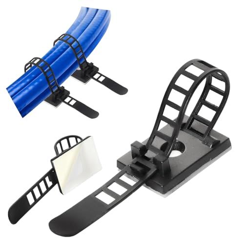 Kabelhalter selbstklebend 25 Stück, Kabelclips Schwarz, Kabelmanagement