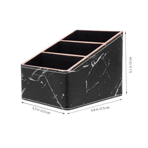 Aufbewahrungsbox Platzsparende Organisationsbox Schwarze aus Leder und Dichteplatte für Schlüssel und Mobiltelefone für Zuhause und Büro