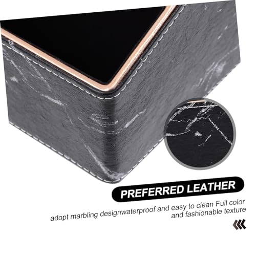 Aufbewahrungsbox Platzsparende Organisationsbox Schwarze aus Leder und Dichteplatte für Schlüssel und Mobiltelefone für Zuhause und Büro