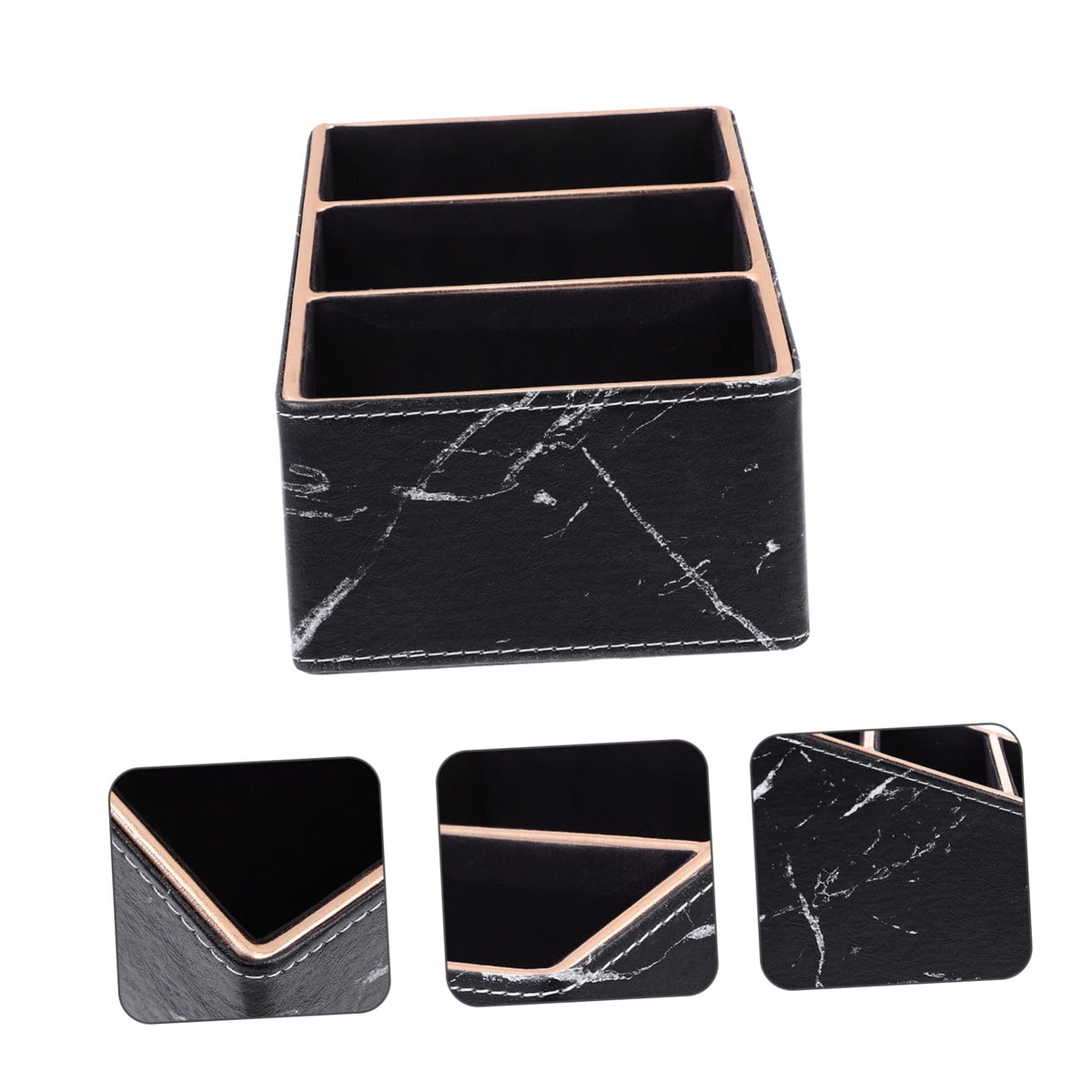 Aufbewahrungsbox Platzsparende Organisationsbox Schwarze aus Leder und Dichteplatte für Schlüssel und Mobiltelefone für Zuhause und Büro