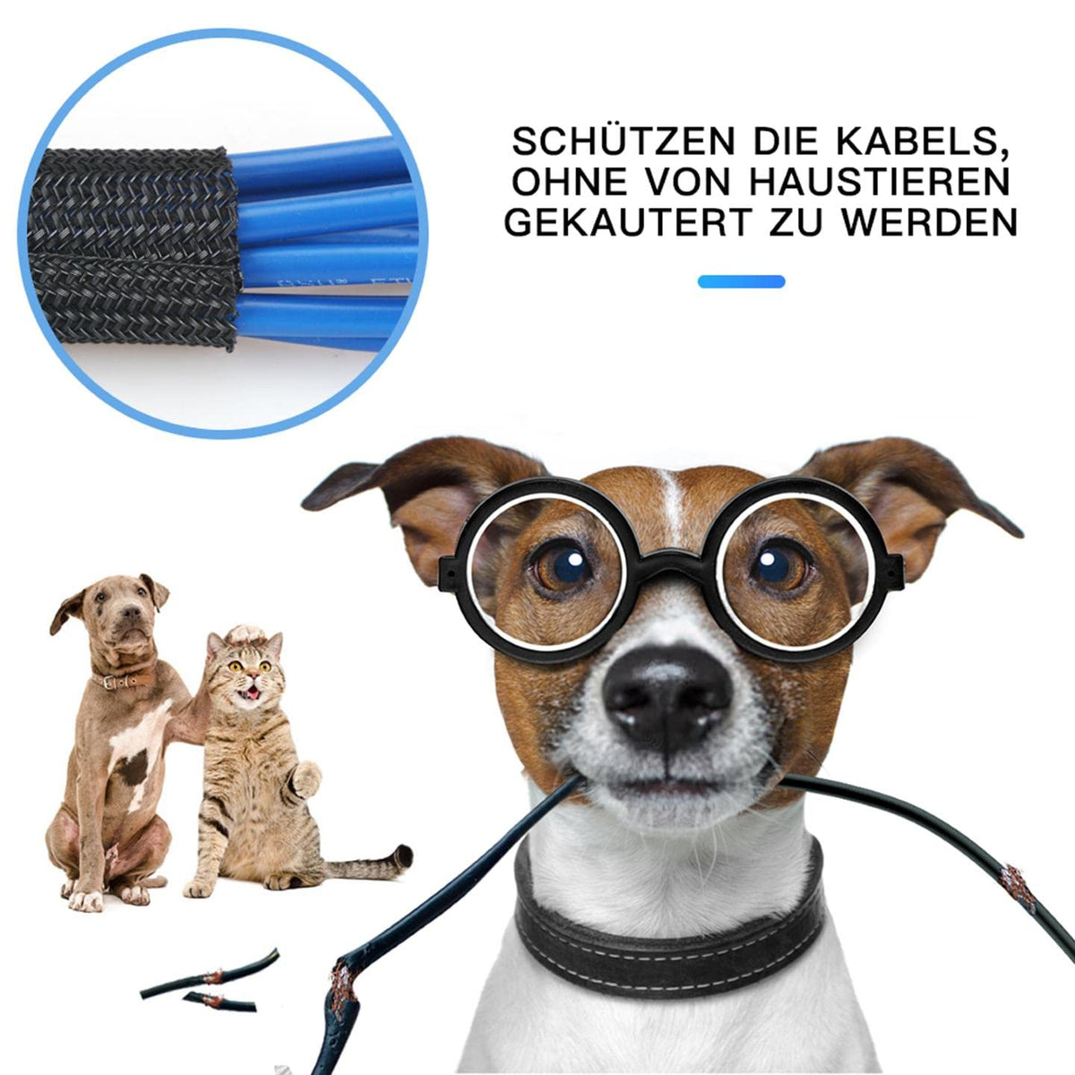 AGPTEK 2m Kabelschlauch, 25-39mm selbstschließend Kabelkanal, Flexibler gewebter Kabelmantel, Kabelmanagement für Schreibtisch, TV, Computer, PC, Kabelschutz für Hund, Katze, Schwarz