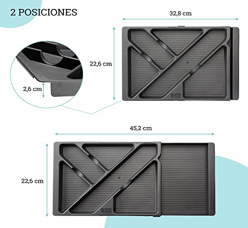Ausziehbarer Schreibtisch-Organizer, 5 Stück, Schubladen-Organizer, Organizer für Büro, Marker, ausziehbar 32,8 cm bis 45 cm, Made in EU (1 stück)
